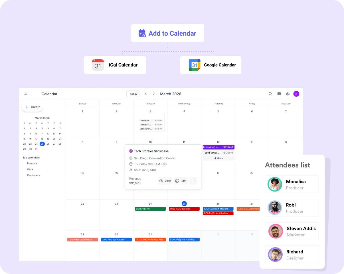Google Calendar, Outlook, Yahoo!, and iCal Sync